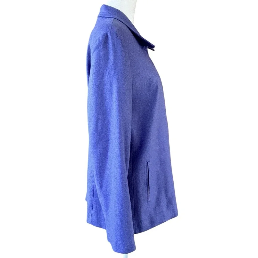 Harris Wallace Jacket Womens 12 Wool Blend‎ Purple Zip Utility Chic Minimalistic